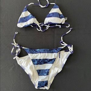 Victoria’s Secret Blue/White Sequin Bikini